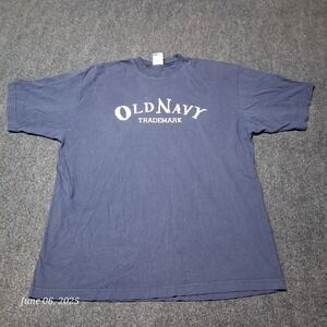 VTG Old Navy T Shirt Men Size XL Blue Spellout Crew Neck Short Sleeve